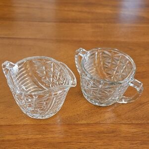 Vintage Anchor Hocking Creamer and Sugar Bowl Set